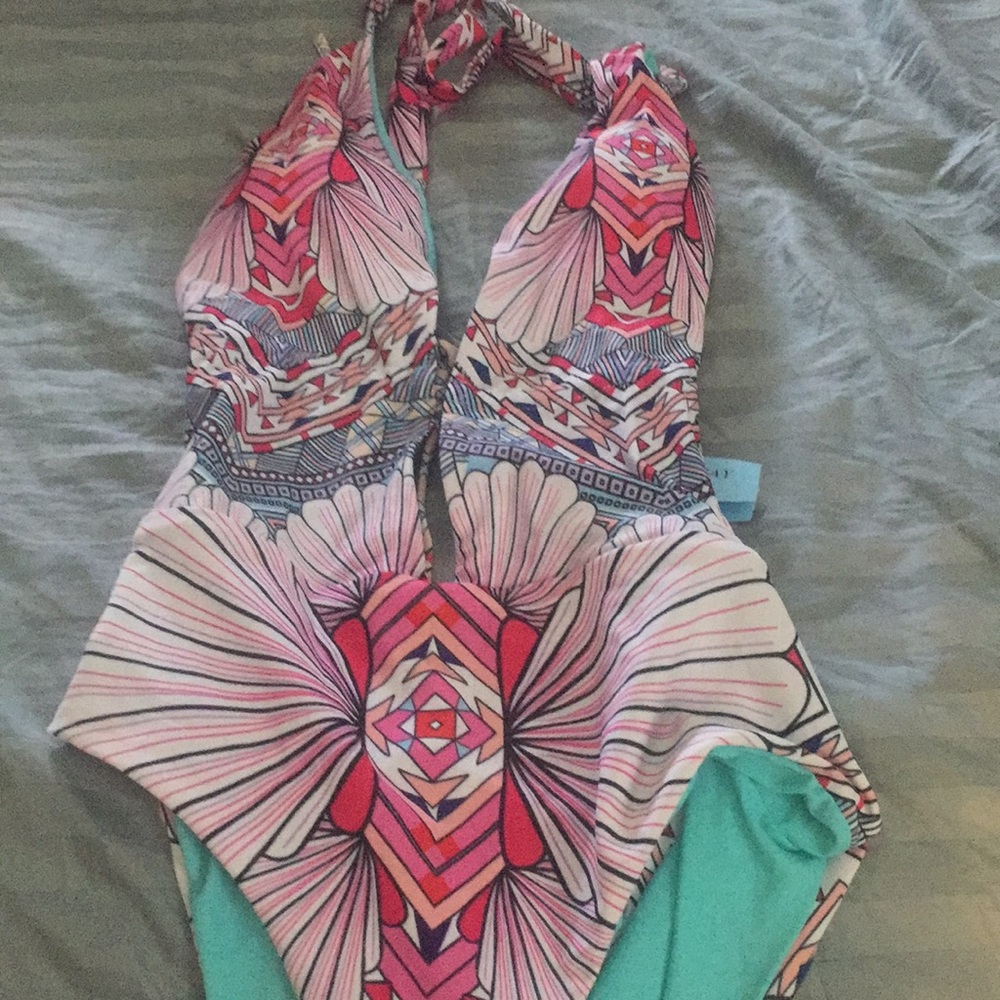 Halter low bottom swim suit